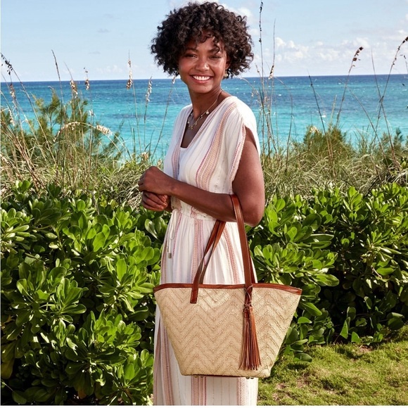 Patricia Nash Woven Tote Zig-Zag Eco-Friendly Boho Chic Bag - Picture 7 of 8